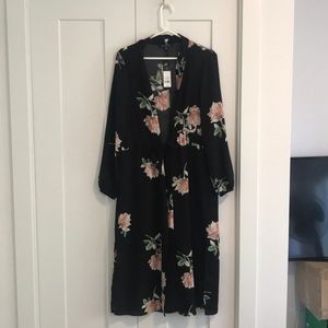 Printed maxi belted overpiece